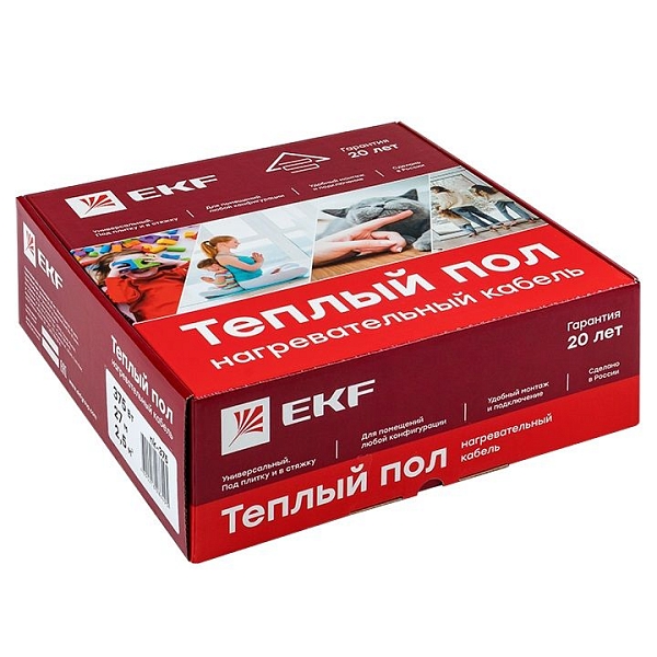 Теплый пол (нагревательный кабель) 2250Вт 152 м 15 м2 EKF