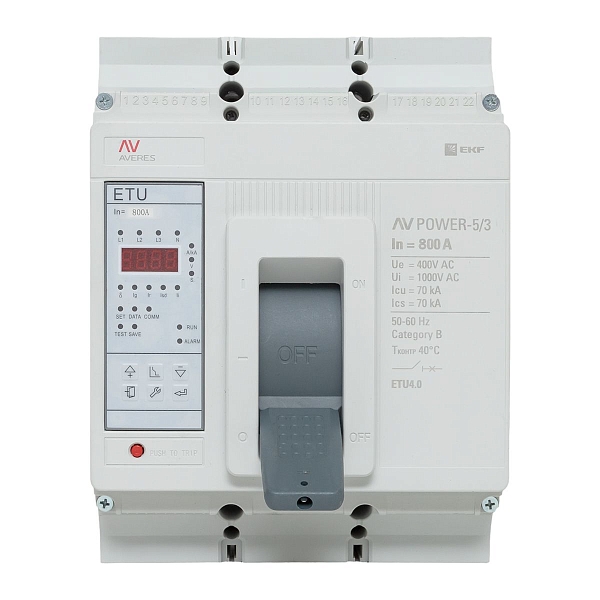 Выключатель автоматический в литом корпусе AV-POWER-5/3 800А 70кА ETU4.0 EKF