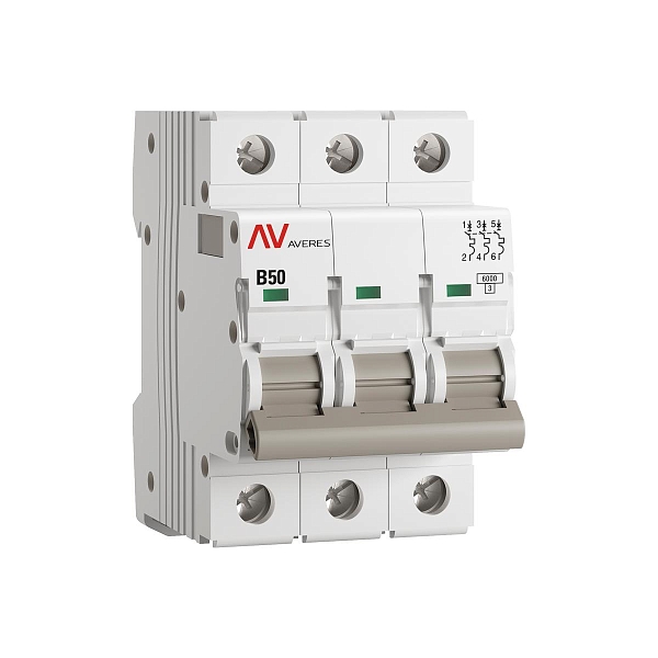 Выключатель автоматический AV-6 3P 50A (B) 6kA EKF AVERES
