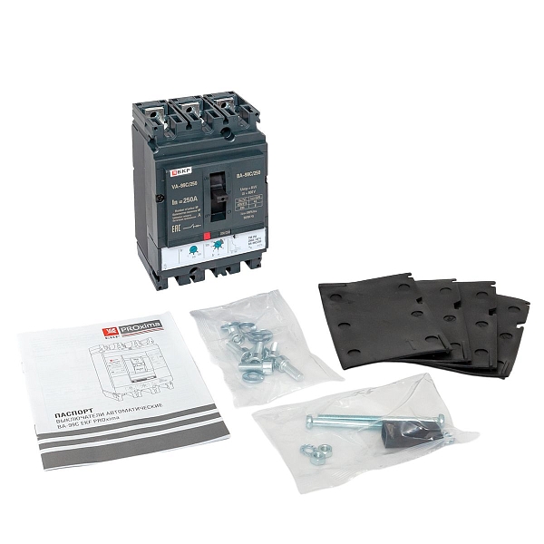 Выключатель автоматический в литом корпусе ВА-99C 250/250А 3P 45кА с термомагнитным расцепителем EKF