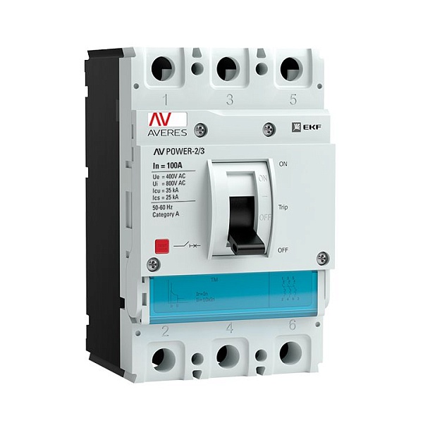 Выключатель автоматический в литом корпусе AV-POWER-2/3 100А 35кА TR EKF