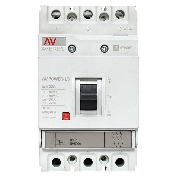 Выключатель автоматический в литом корпусе AV-POWER-1/3 32А 35кА TR EKF