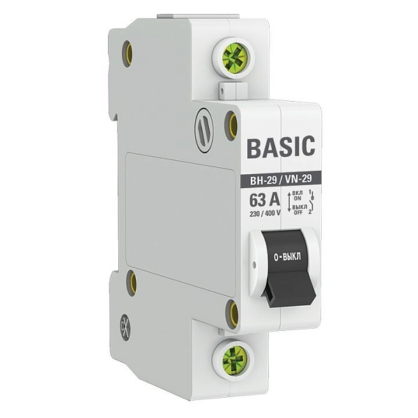Выключатель нагрузки ВН-29 1P 63А BASIC