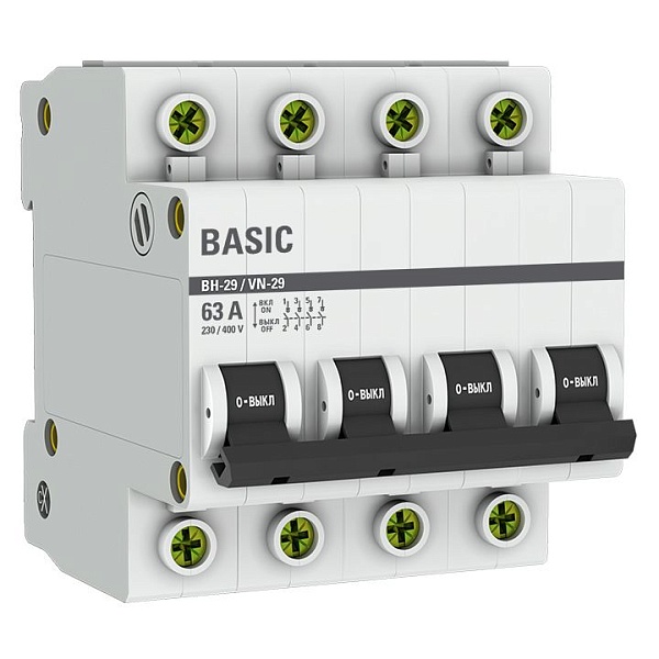 Выключатель нагрузки ВН-29 4P 63А BASIC