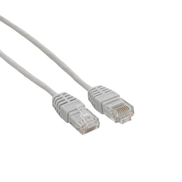Патч-корд TERACOM Cat.5E (1Гбит/с) неэкранированный UTP оболочка PVC серый (3м)
