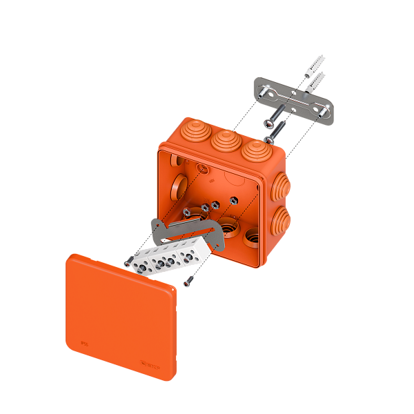 Коробка огнестойкая E45 100x100x50мм с клеммниками 7 полюсов 0,5-10мм2 IP55 HF EKF