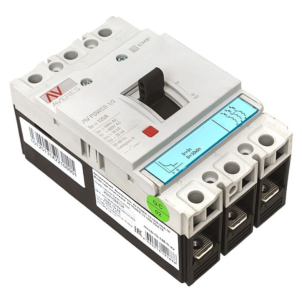 Выключатель автоматический в литом корпусе AV-POWER-1/3 125А 35кА TR EKF