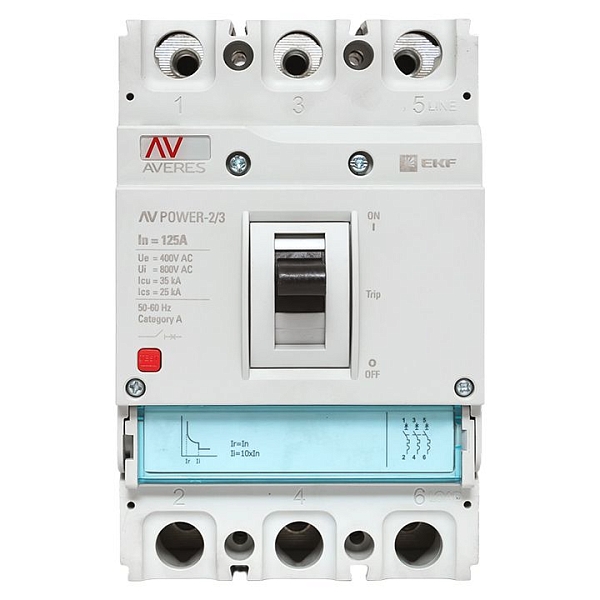 Выключатель автоматический в литом корпусе AV-POWER-2/3 125А 35кА TR EKF