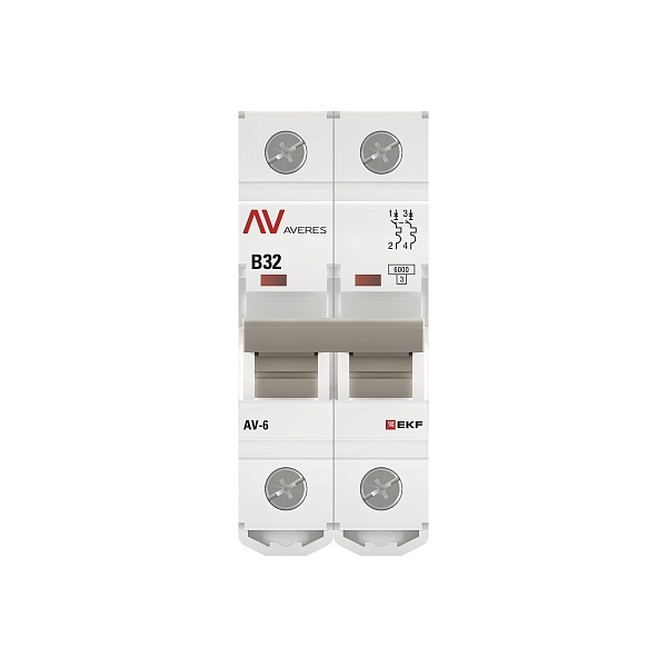 Выключатель автоматический AV-6 2P 32A (B) 6kA EKF AVERES