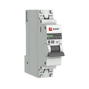 Автоматический выключатель ВА 47-63 1P 32А (B) 6кА EKF PROXIMA