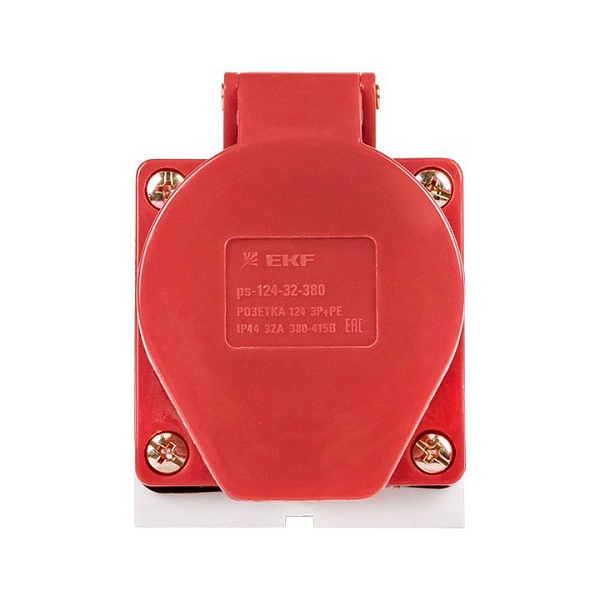 Розетка стационарная наружная 124 3Р+РЕ 32А 380В IP44 EKF
