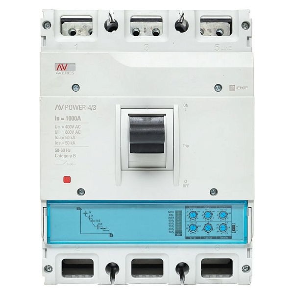Выключатель автоматический в литом корпусе AV-POWER-4/3 1000А 50кА ETU2.0 EKF