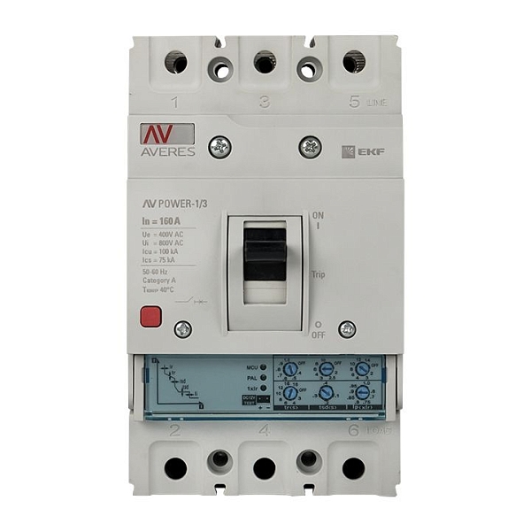 Выключатель автоматический в литом корпусе AV-POWER-1/3 160А 50кА ETU2.0 EKF