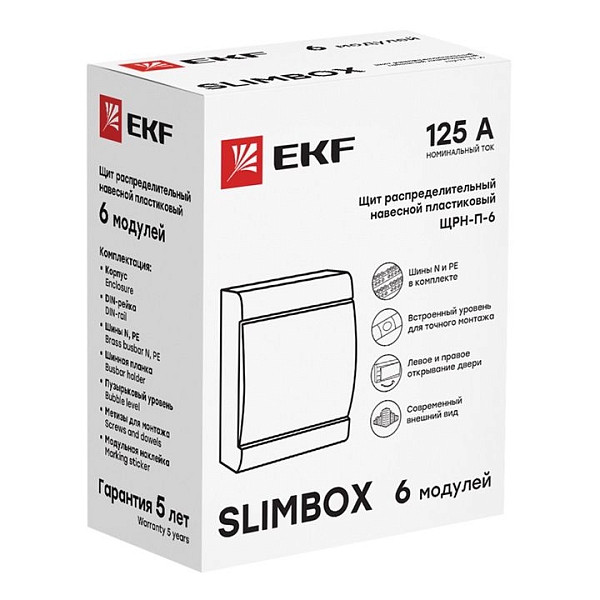 Щит распред. навесной ЩРН-П-6 "SlimBox" IP41 EKF 