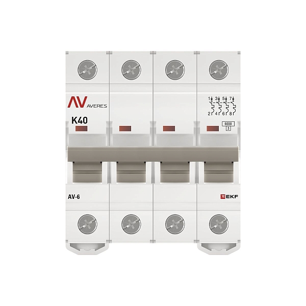 Выключатель автоматический AV-6 4P 40A (K) 6kA EKF AVERES