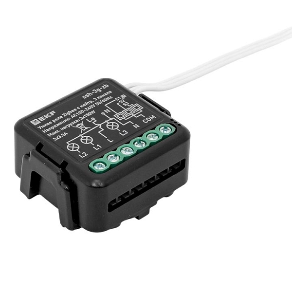 Умное реле в подрозетник 3-канальное с нейтралью Zigbee EKF Connect Select