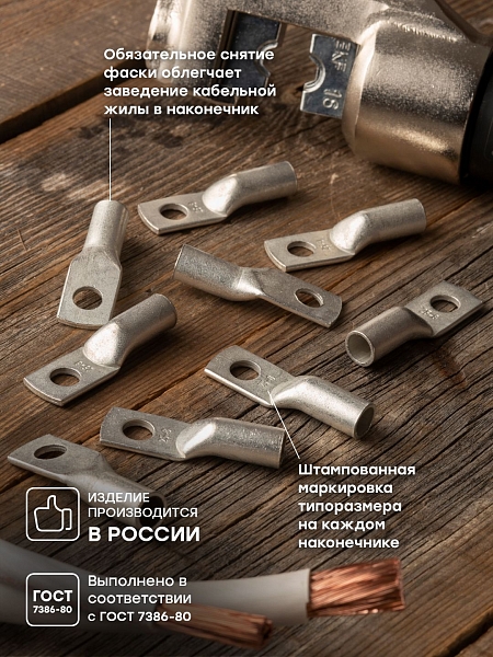 Наконечник медный луженый ТМЛ 25-8-7 EKF PROxima