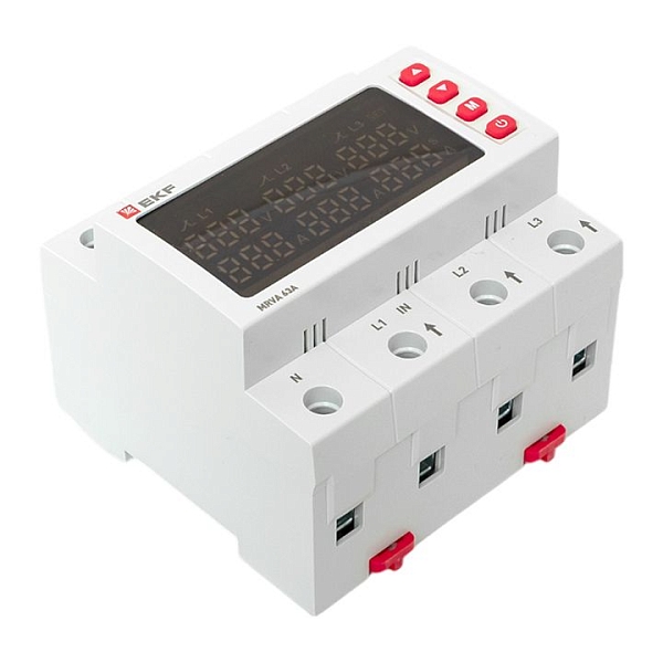 Трехфазное реле напряжения и тока с дисп. MRVA 63A EKF