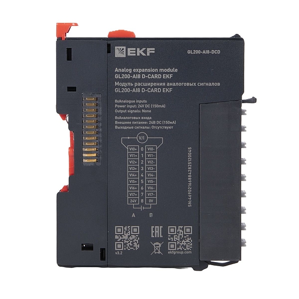 Модуль расширения аналоговых сигналов GL200-AI8 D-CARD EKF