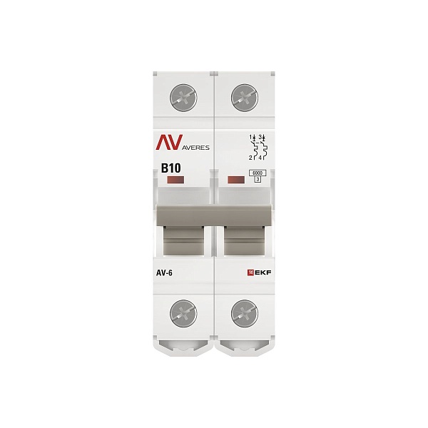 Выключатель автоматический AV-6 2P 10A (B) 6kA EKF AVERES