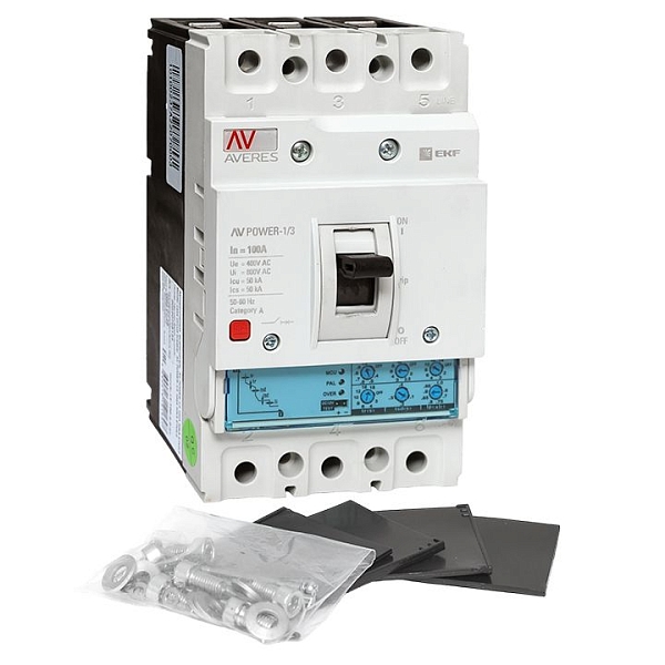 Выключатель автоматический в литом корпусе AV-POWER-1/3 100А 50кА ETU2.0 EKF