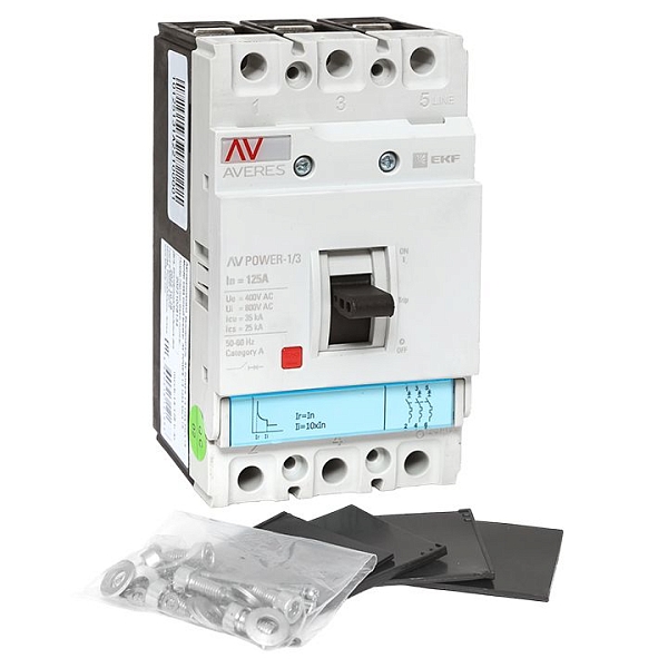 Выключатель автоматический в литом корпусе AV-POWER-1/3 125А 35кА TR EKF