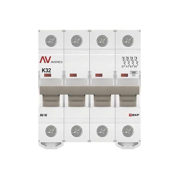 Выключатель автоматический AV-10 4P 32A (K) 10kA EKF AVERES