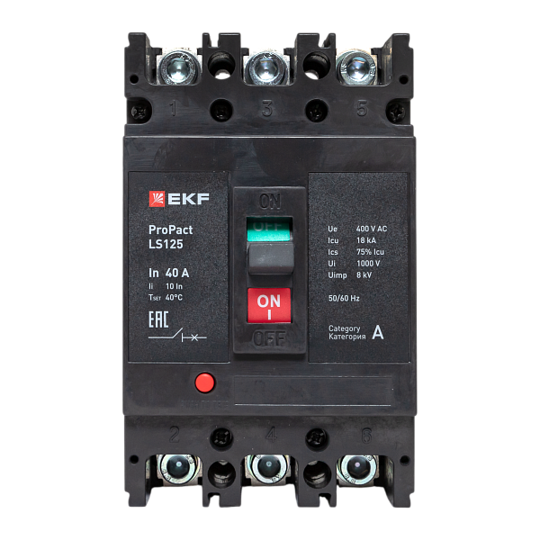 Выключатель автоматический в литом корпусе ProPact LS125 40А 3P 18кА EKF