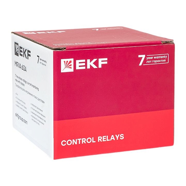 Трехфазное реле напряжения и тока с дисп. MRVA 63A EKF