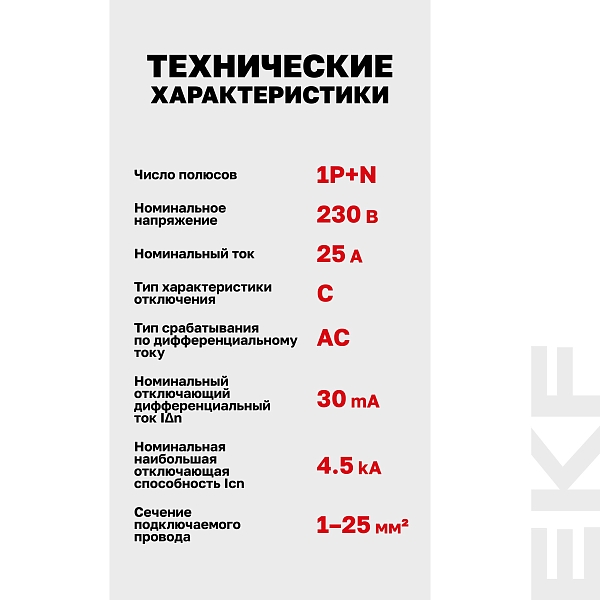 Автоматический выключатель дифференциального тока АД-12 1P+N 25А характеристика C 30мА тип АС электронный 4,5кА BASIC 
