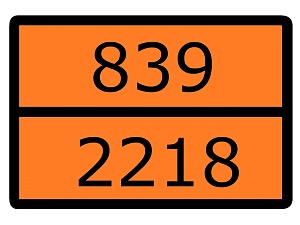 Знак наклейка для маркировки опасных грузов "Номер ООН 839/2218" (300x400) ГОСТ 19433-88 EKF PROxima