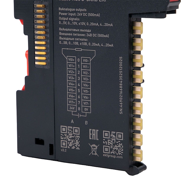 Модуль расширения аналоговых сигналов GL200-AO8 D-CARD EKF