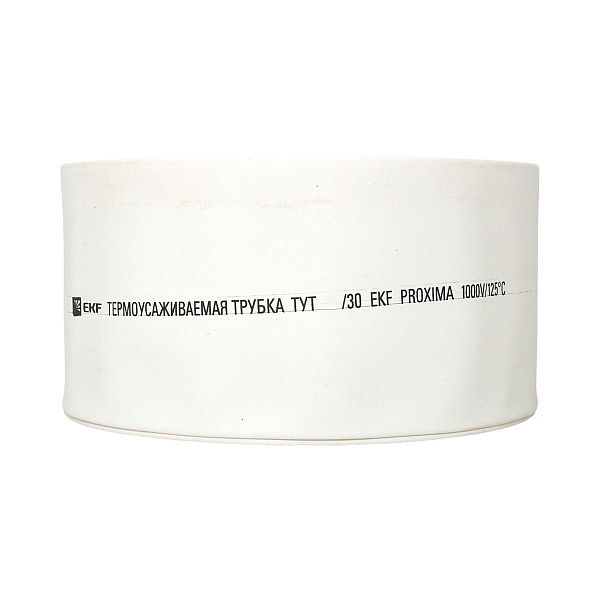 Термоусаживаемая трубка ТУТ нг 100/50 белая рулон EKF PROxima