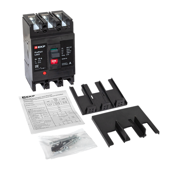 Выключатель автоматический в литом корпусе ProPact LS63 10А 3P 15кА EKF