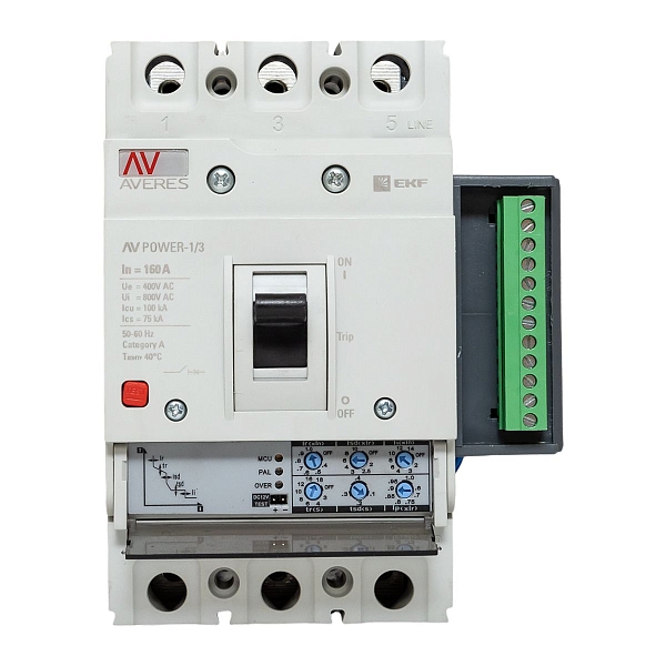 Выключатель автоматический в литом корпусе AV-POWER-1/3 160А 100кА ETU2.2 EKF