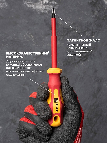 Отвертка Master PH2x100 мм 1000В EKF