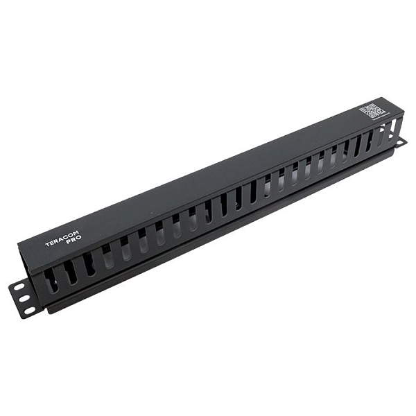 Кабельный органайзер TERACOM PRO с крышкой 19" 1U пластиковый черный