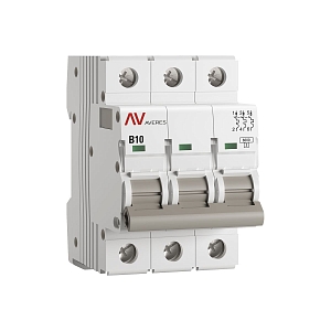 Выключатель автоматический AV-6 3P 10A (B) 6kA EKF AVERES