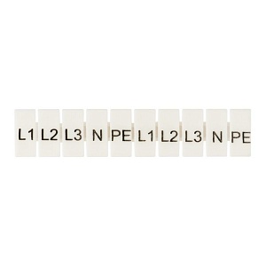 Маркеры для UT/ST/Push-in 6 с символами "L1, L2, L3, N, PE" (100 шт.) EKF