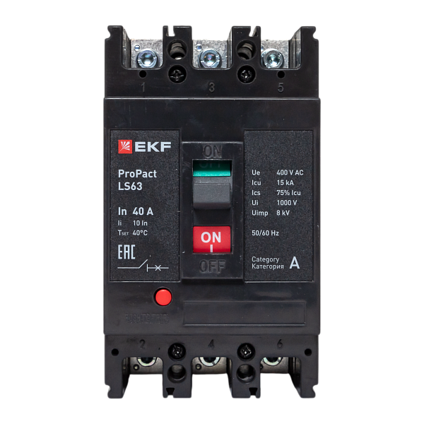 Выключатель автоматический в литом корпусе ProPact LS63 40А 3P 15кА EKF