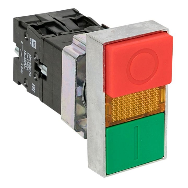 Кнопка LAY5-BW8465 "I-O" прямоугольная 230В NO+NC EKF PROxima