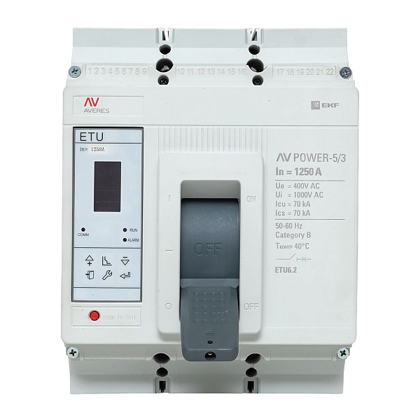 Выключатель автоматический в литом корпусе AV-POWER-5/3 1250А 70кА ETU6.2 EKF