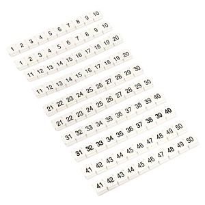 Маркеры для ST/Push-in 2,5 с нумерацией 1-50 для крепления сбоку (100 шт.) EKF