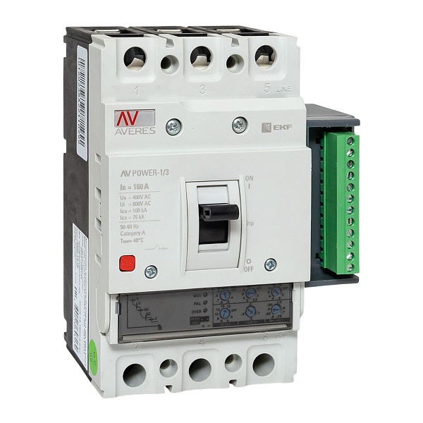 Выключатель автоматический в литом корпусе AV-POWER-1/3 160А 100кА ETU2.2 EKF