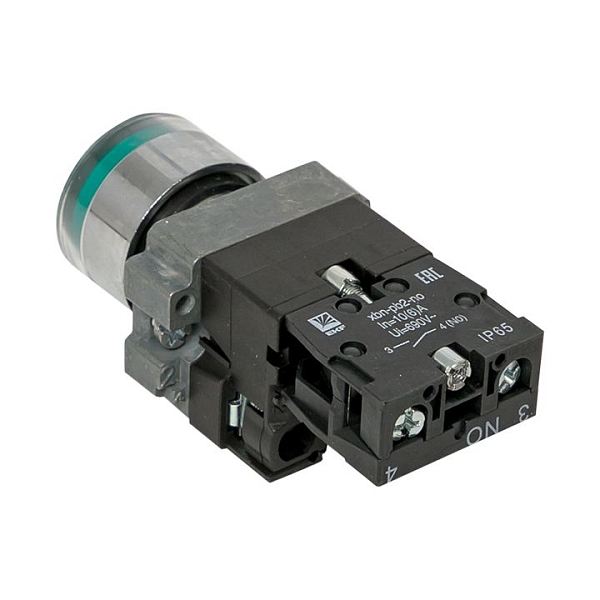 Кнопка BA31 с подсветкой 230В зеленая NO IP65 EKF PROxima