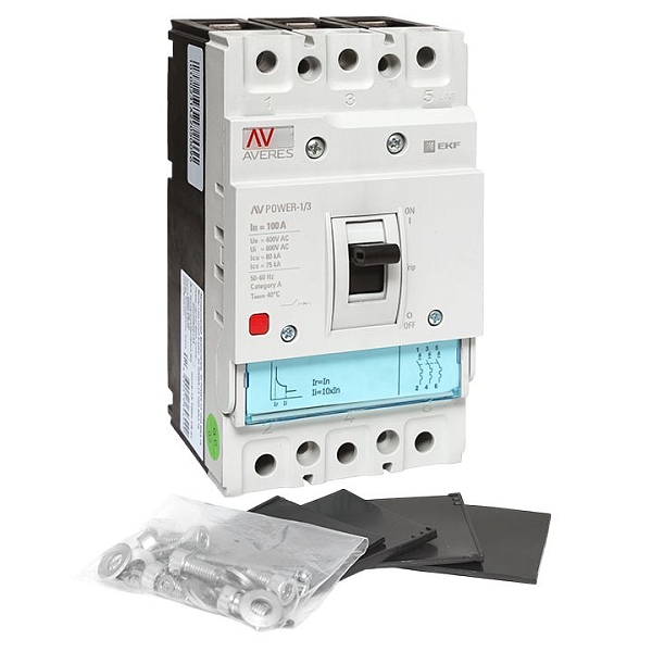 Выключатель автоматический в литом корпусе AV-POWER-1/3 100А 80кА TR EKF