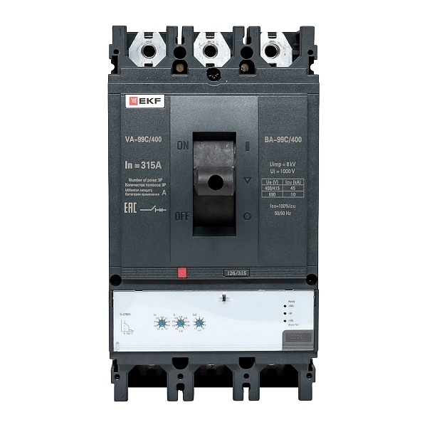 Выключатель автоматический в литом корпусе ВА-99C 400/315А 3P 45кА с электронным расцепителем EKF
