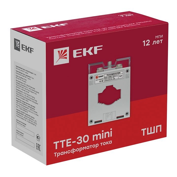 Трансформатор тока ТТЕ-30-250/5А класс точности 0,5 EKF PROxima