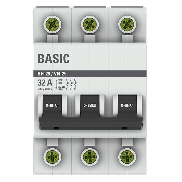 Выключатель нагрузки ВН-29 3P 32А BASIC