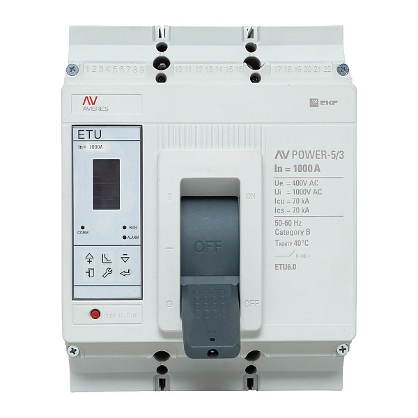 Выключатель автоматический в литом корпусе AV-POWER-5/3 1000А 70кА ETU6.0 EKF